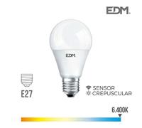 Ampoule crépusculaire standard LED E27 10W 800 lm 6400k EDM lumière froide EDM 35388