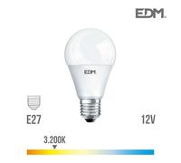 Ampoule Led E27 12v 10w Ronde A60 ?Quivalent ? 60w - Blanc Chaud 3200k