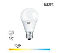 Ampoule Led E27 12w Ronde A60 ?Quivalent ? 75w - Blanc Chaud 3200k
