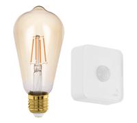 Ampoule LED E27 1X4,9W en matière synthétique verre ambre