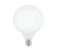 Eglo Lampe LED E27 dimmable, ampoule globe en verre opaque, 7,5 watts (correspond à 60 watts), 806 lumens, blanc chaud, 2700 Kelvin, blanc opale, G125, Ø 12,5 cm