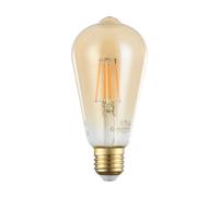 Ampoule LED E27 2X4,9W en matière synthétique verre ambre