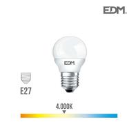 Ampoule Led E27 5w Ronde ?Quivalent ? 35w - Blanc Naturel 4000k