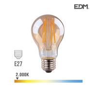Ampoule Led E27 6w Ronde A45 ?Quivalent ? 45w - Blanc Chaud 2000k