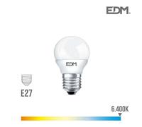 Ampoule Led E27 7w Ronde ?Quivalent ? 48w - Blanc Du Jour 6400k