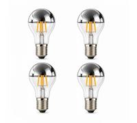 Ampoule LED E27 A60, 4W 220lm, 2700K Chaud 4000K Neutre, Non Dimmable | Design Verre Filament, CRI>80, Faible Énergie, Remplacement Ampoule Classique, Chambre Décoration(Natural White 4000K,4 Pack)