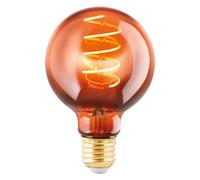 Ampoule LED E27 filament dimmable ampoule design cuivre rouge verre lampe boule 4W 320lm 2000 K blanc chaud, DxH 8x12 cm