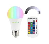 Ampoule LED E27 - Luminea - RVB et blanc - 806 lm - Intensité variable - Télécommande
