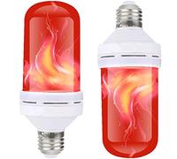 Ampoule LED effet flamme 4 modes d'éclairage simulation de flamme vacillante Base E26 E27 B22 Capteur de gravité à l'envers pour festival, hôtel, bar, maison, décoration de fête ( rouge, taille A)