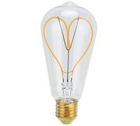 Ampoule LED en Forme de Coeur à Filament Rétro Ampoule E27 Vintage 4W 2300K 220LM Transmission Lumineuse élevée Filament en Spirale Flexible Luminosité Réglable Chaude 220V(Transparent),Ampoule