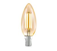 Ampoule LED filament bougie ambre verre lampe boule 4W 320lm 2200 K blanc chaud, DxH 3,5 x 9,8 cm