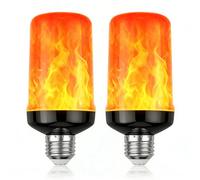 Ampoule LED flamme 4W E27, effet scintillant 1400 K, 4 modes d'éclairage (flamme/clignotement, respiration et lumière fixe) sans fumée ni chaleur, décoration intérieure/extérieure pour jardin