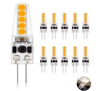 Ampoule LED G4 Dimmable 12V AC/DC, Blanc Neutre 4000K 200LM, 37mm 2W G4 LED Lampe Équivalent 20W G4 Halogène, Sans Scintillement, 360°Angle de Faisceau, Lumière G4 pour Lustre, Plafonniers, Lot de 10