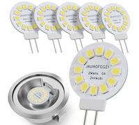 Ampoule LED G4 Ronde Blanc Froid 24V 28V équivalent Ampoule Halogène JC G4 20W - Petite Ampoule G 4 pour Eclairage Interieur Camping Car RV - Spot Encastrable Halogene 2 Watt G 4 - Lot de 6