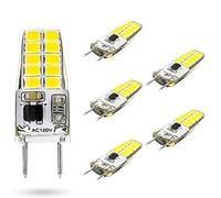 Ampoule LED G8 Dimmable 3W Équivalent à Ampoule Halogène G8 20W-25W, T4 JCD Type Bi-Pin G8 Base, Ampoule Dimmable 110V Blanc Chaud,Blanc froid,6PCS