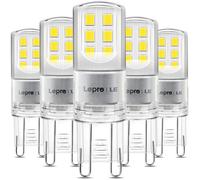 Ampoule LED G9 2,6W(Équivalent 30W Ampoules Halogènes)320LM,6000K Blanc Froid,15 x 52 mm Culot G9 Standard,Non Dimmable,5PCS