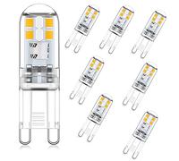 Ampoule LED G9 2W blanc chaud 2700k équivalent 10W 20W ampoules halogènes, angle de faisceau 360 °, non dimmable, non clignotant, prise G9 à deux broches, lampe à économie d'énergie, pack de 8
