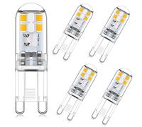Ampoule LED G9 2W blanc chaud 2700k équivalent 10W 20W ampoules halogènes, angle de faisceau 360 °, non dimmable, non clignotant, prise G9 à deux broches, lampe à économie d'énergie, pack de 5