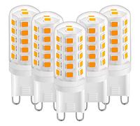 Ampoule LED G9 3W Blanc Chaud 2700K, Ampoules LED G9 420LM, Équivalent à une Ampoule Halogène 28W 40W, Ampoules LED G9 Maïs pour Lampe de Bureau, Anti-Flicker, AC 220-240V, Paquet de 5