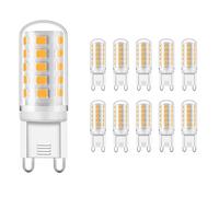 Ampoule LED G9 3W Équivalent 30W Économie d'énergie Sans scintillement Pour lustre plafonnier lampe de table usage intérieur maison et bureau (non variable)(Cool White 6500K,10pack)