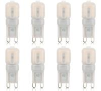 Ampoule LED G9 3W équivalente à 330w Lampe halogène 220V-240V G9 Base, 8 Groupes de lustres en Cristal, 300 lumens 360 ° d'éclairage omnidirectionnel(Blanc Naturel)