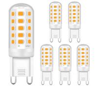 Ampoule LED G9, 4W Ampoules Led Blanc Chaud 3000K Équivalent 40W Ampoule Halogène, 400LM Ampoule G9 Led, Sans Scintillement, Non-dimmable, Ampoule G9 pour le Salon, Chambre, Cuisine, Lot de 6