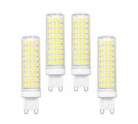 Ampoule Led G9 Non Dimmable 15W 3000K/6500K, Équivalent 150W, 1500 Lm, 360°, Sans Scintillement, Céramique, Pour Lustre Applique Lampe Bureau(Cool white 6500K,4 Pack)