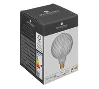 Ampoule LED globe strié G125 filament droit transparent