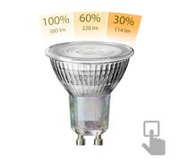 Ampoule LED GU10 PAR16 blanc chaud (2800 K) 6,3 W 374lm 70° variateur à 3