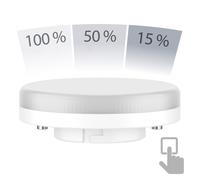 ledscom.de Ampoule LED GX53, blanche (4100 K), 6,5 W, 550lm, variateur à 3 niveaux, mate