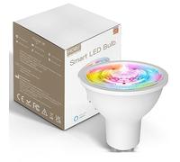 Ampoule LED intelligente ZigBee MOES 5W GU10 RGB et blanc froid, dimable, appli et commande vocale, compatible Alexa et Google, 2200-6500K 345lm (hub ZigBee MOES requis)