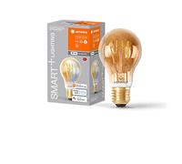 Ampoule LED LEDVANCE SMART+ WIFI, teinte dorée, 6W, 470lm, forme classique culot E27, lumière blanche réglable (2200-5000K) dimmable, application ou commande vocale, durée de vie de 15 000 heures