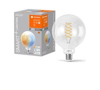 Ampoule LED LEDVANCE SMART+ WIFI, transparente,8W, 806lm, forme globe 125mm et culot E27, lumière blanche réglable (2700-6500K), dimmable, application ou commande vocale, durée de vie de 15 000 heures