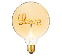 Atmosphera Ampoule décorative G125 « Love » à filament ambrée