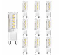 Ampoule LED Maïs G9 3W Équivalent 24W Économie d'Énergie Haute Luminosité Sans Scintillement IRC>80 Non Dimmable pour Chambre Salon Cuisine Couloir(Warm white 3000K,10 Pack)