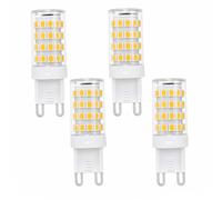 Ampoule LED Maïs G9 5W Remplacement 40W Économe Haute Luminosité Sans Scintillement IRC>80 Chambre Salon Cuisine Boutique Café Bar Restaurant Non Dimmable(Warm white 3000K,4 Pack)