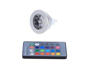 Ampoule Led MR16 Ampoulede Couleur 3 W RGB Ampoule Contrôlée avec Télécommande 4 Niveaux de Reglage de La Luminosité Lampe Lumière LED à Changement de Couleur pour Salle à Manger et Couloir