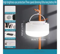 Ampoule LED multifonctionnelle pour camping, lumière de tente ultra-lumineuse rechargeable par USB, convient pour l'équipement de camping, l'utilisation d'urgence et la décoration de la cour 2 pièces,