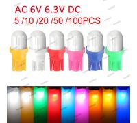 Ampoule LED non polaire AC DC 6V 6.3V T10 pour machine de flipper et radio ancienne (5/10/20/50/100 pièces) # Lampe de travail LED 555 Pinball avec fonction de lampe torche 100PCS