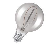 OSRAM Vintage 1906 smoke tinted LED lamp, 3.4W, 100lm, globe shape with 95mm diameter & E27 base, warm white light, non-dimmable filament, life of up to 15,000 hours
