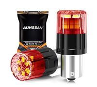 Ampoule LED P21W 1156 BA15S, Rouge Super Brillant 6.5W 12V-24V Non-Polarité 2835 18SMD pour la Lumières de Voiture Feu de Recul, Feu de Freinage, Feux Arrière, Lumières de Brouillard Arrière(2Pièces)