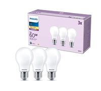 Ampoule LED - PHILIPS - Classic - 60 W - A60 E27 - Blanc chaud - Non dimmable x 3