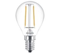 Ampoule LED Philips Corepro LEDluster E14 Boule Filament Claire 2W 250lm - 827 Blanc Très Chaud | Équivalent 25W