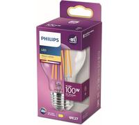 Philips ampoule LED Standard E27 100W Blanc Chaud Claire, Verre