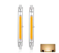 Ampoule LED R7S 118mm 30W, Dimmable, Équivalent Lampe Halogène J118 300W, Blanc Chaud 3000K, 3000LM, 360 Degrés Linéaire Ampoule, 30W R7S 118mm Slim COB LED pour Applique Murale/Lampadaire, 2 pièces