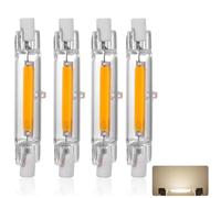 Ampoule LED R7S 78mm 15W, Dimmable, Équivalent Lampe Halogène J78 150W, Blanc Naturel 4500K, 1500LM, 360 Degrés Linéaire Ampoule, 15W R7S 78mm Slim COB LED pour Applique Murale/Lampadaire, 4 pièces