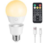 Ampoule LED Rechargeable Avec Télécommande,7W Ampoule Connectée E27,Dimmable Blanc Chaud/Froid Ampoules à Batterie,Timing,Magnétique