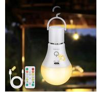 Ampoule LED rechargeable - KIMJO - 7W E27 - Télécommande - 3 couleurs dimmable - Recharge USB-C