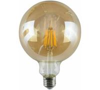 Ampoule LED rétro globe E27 Edison G125 8 W intensité variable verre ambré blanc chaud 2 700 K filament vintage - 800 lumens ampoule décorative à vis