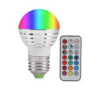 Ampoule LED RVB à changement de couleur E27 3 W Kit de télécommande réglable 16 couleurs avec télécommande infrarouge pour la maison, le bar, le café, l'éclairage de décoration